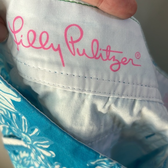 Lilly Pulitzer Women's The Callahan Blue & White Floral Tropical Shorts Size 8 - Picture 6 of 6